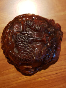 Antique Ox Bone Carved Bowl Large