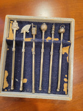Load image into Gallery viewer, Asian Sterling Silver Champagne Retractable Swizzle Sticks Set of 6