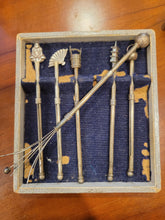 Load image into Gallery viewer, Asian Sterling Silver Champagne Retractable Swizzle Sticks Set of 6