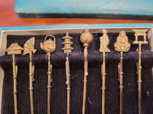 Load image into Gallery viewer, Japanese Sterling Silver Cocktail Picks Set of 8