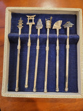 Load image into Gallery viewer, Asian Sterling Silver Champagne Retractable Swizzle Sticks Set of 6