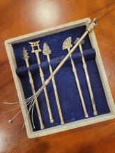 Load image into Gallery viewer, Asian Sterling Silver Champagne Retractable Swizzle Sticks Set of 6