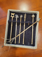 Load image into Gallery viewer, Asian Sterling Silver Champagne Retractable Swizzle Sticks Set of 6