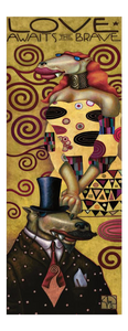 Markus Pierson "Love Awaits the Brave" Hand Signed Limited Ed Serigraph Canvas Framed, 2005