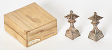 Load image into Gallery viewer, Vintage Square Lantern Japanese Sterling Silver Salt &amp; Pepper Shakers