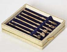 Load image into Gallery viewer, Asian Sterling Silver Champagne Retractable Swizzle Sticks Set of 6