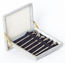 Load image into Gallery viewer, Asian Sterling Silver Champagne Retractable Swizzle Sticks Set of 6