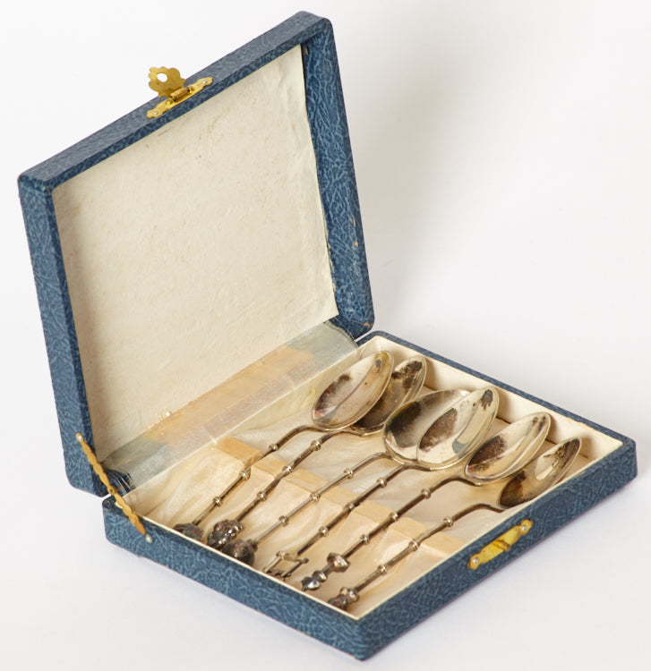 Japanese Sterling Silver Demitasse Spoons Set of 6