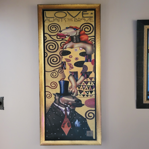 Markus Pierson "Love Awaits the Brave" Hand Signed Limited Ed Serigraph Canvas Framed, 2005